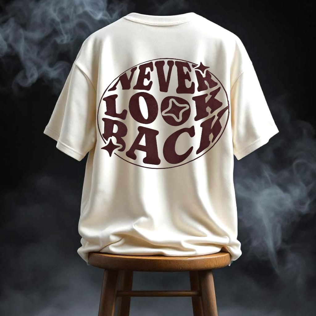 WHITE NEVER LOOK BACK T-SHIRT