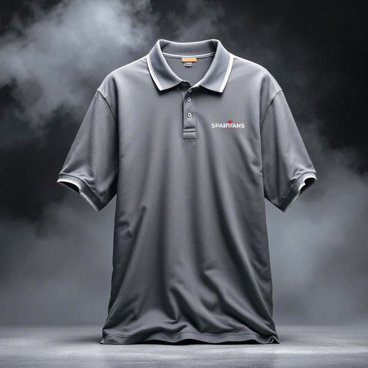 GREY GROUNDED POLO T-SHIRT