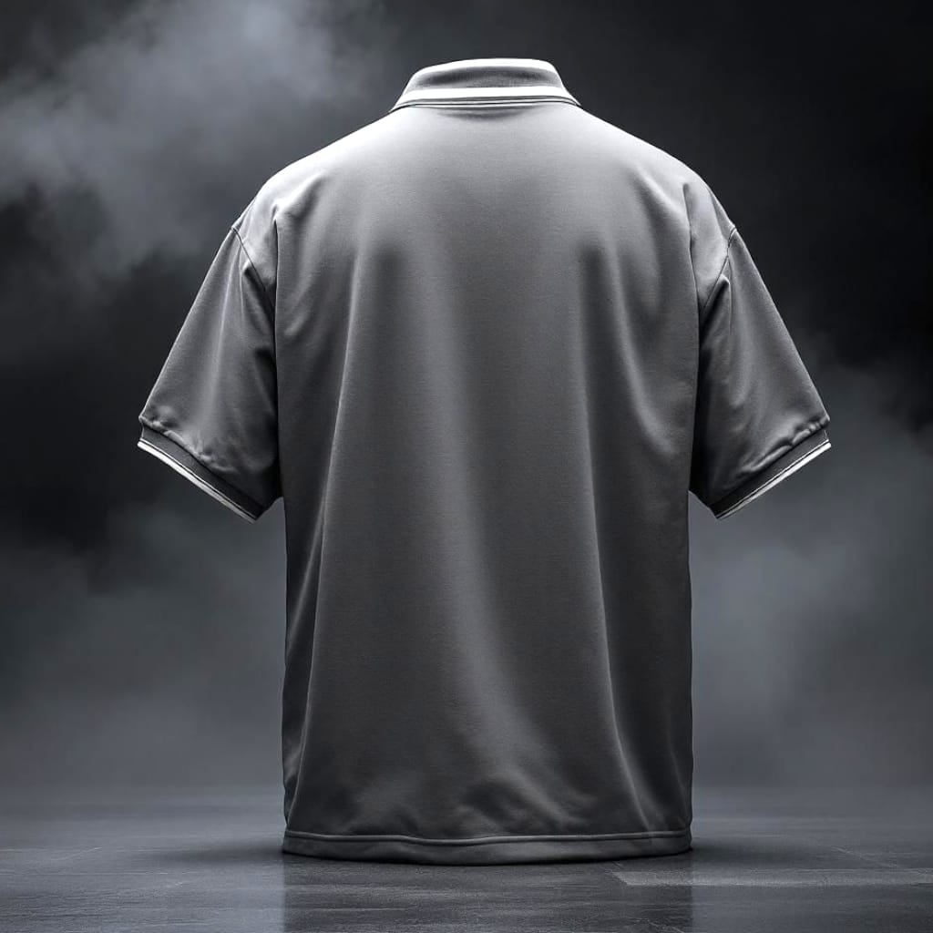 GREY GROUNDED POLO T-SHIRT