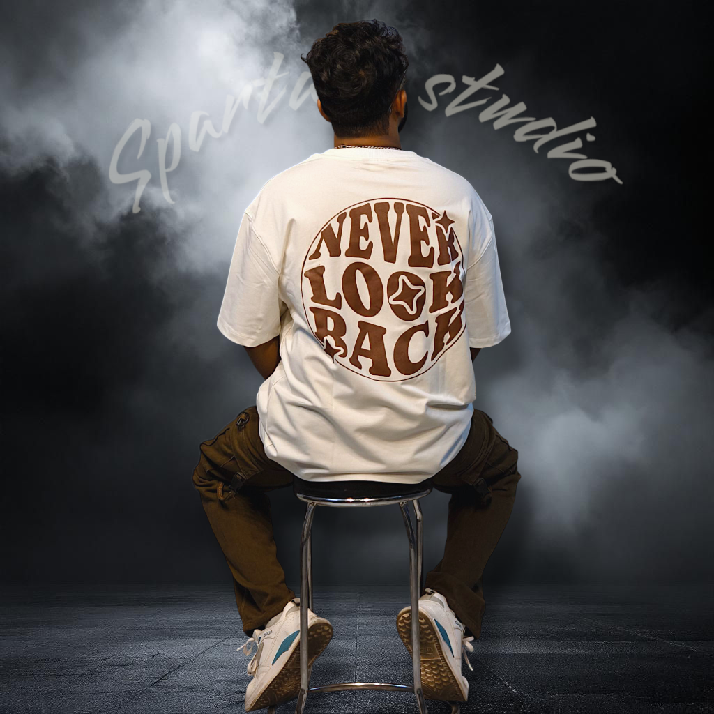 WHITE NEVER LOOK BACK T-SHIRT
