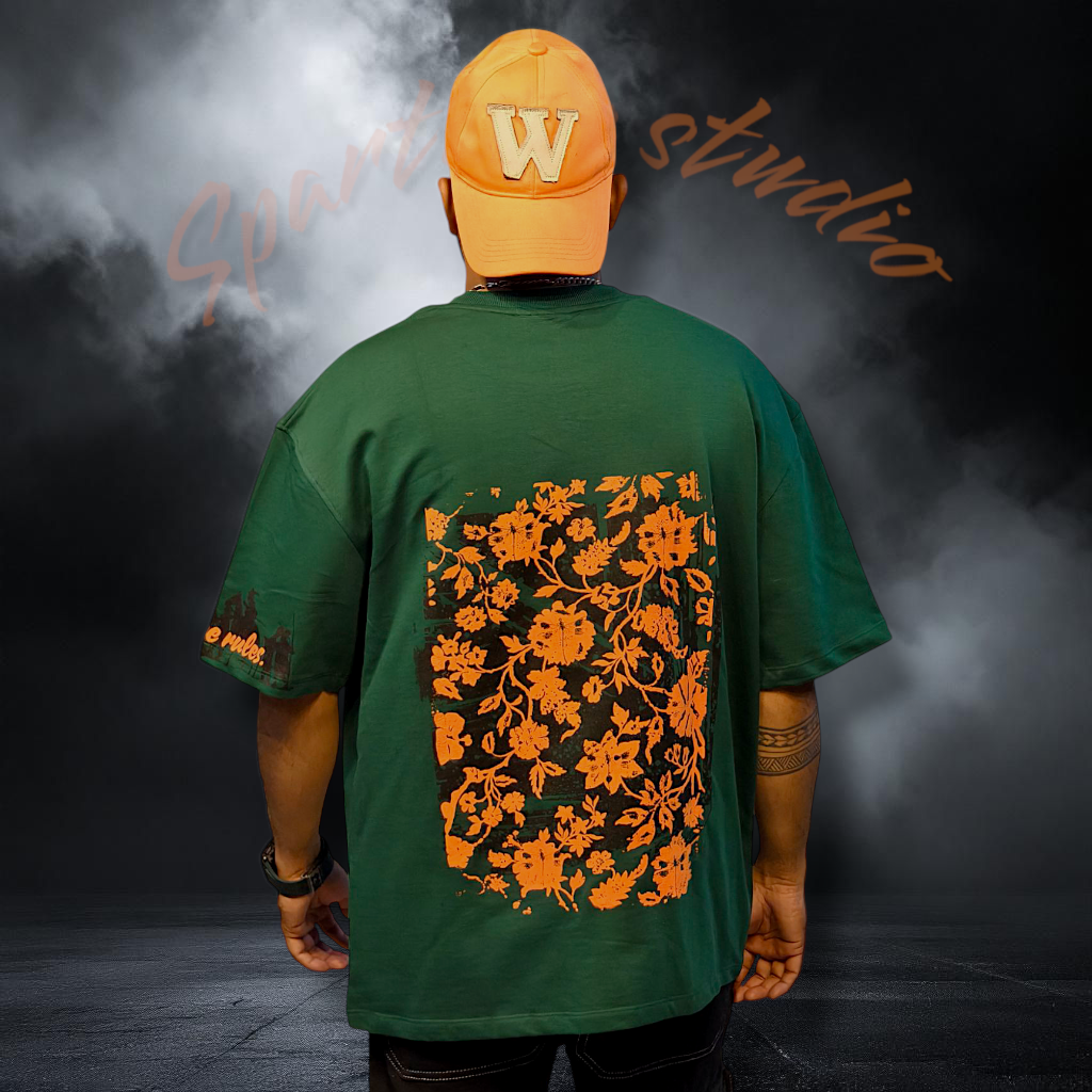 GREEN FLORAL CHAOS T-SHIRT