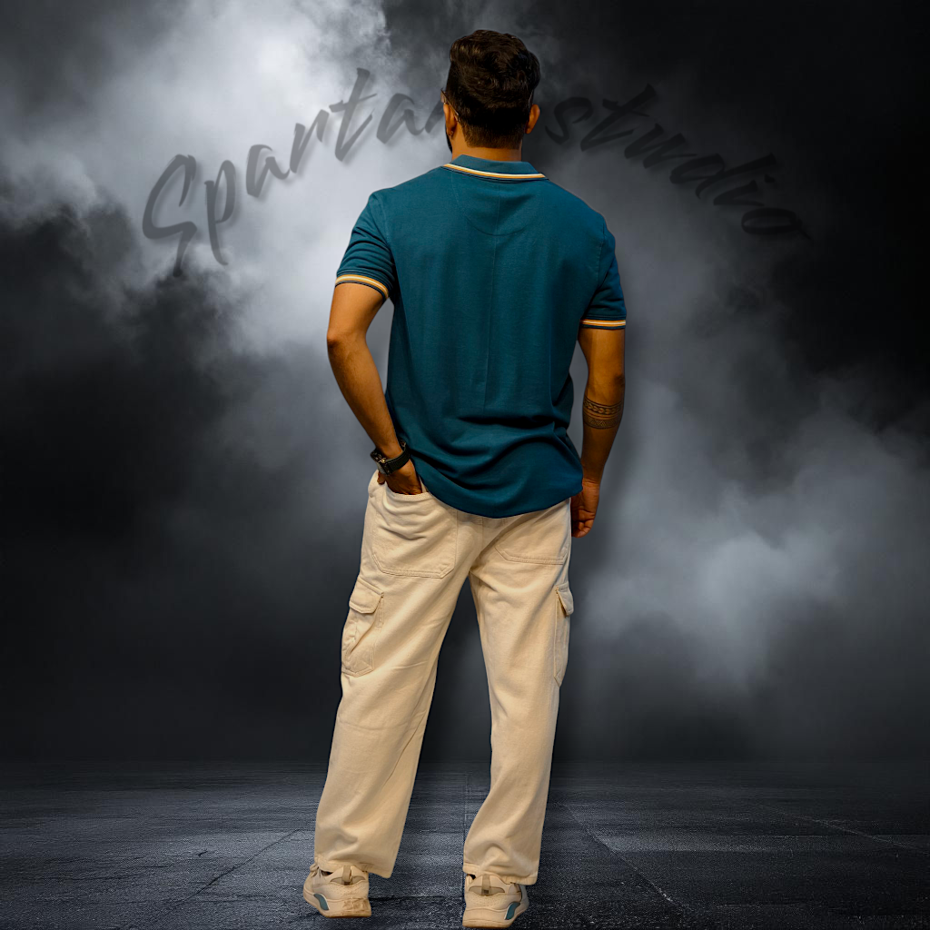 TEAL GREEN PERFORMANCE POLO T-SHIRT